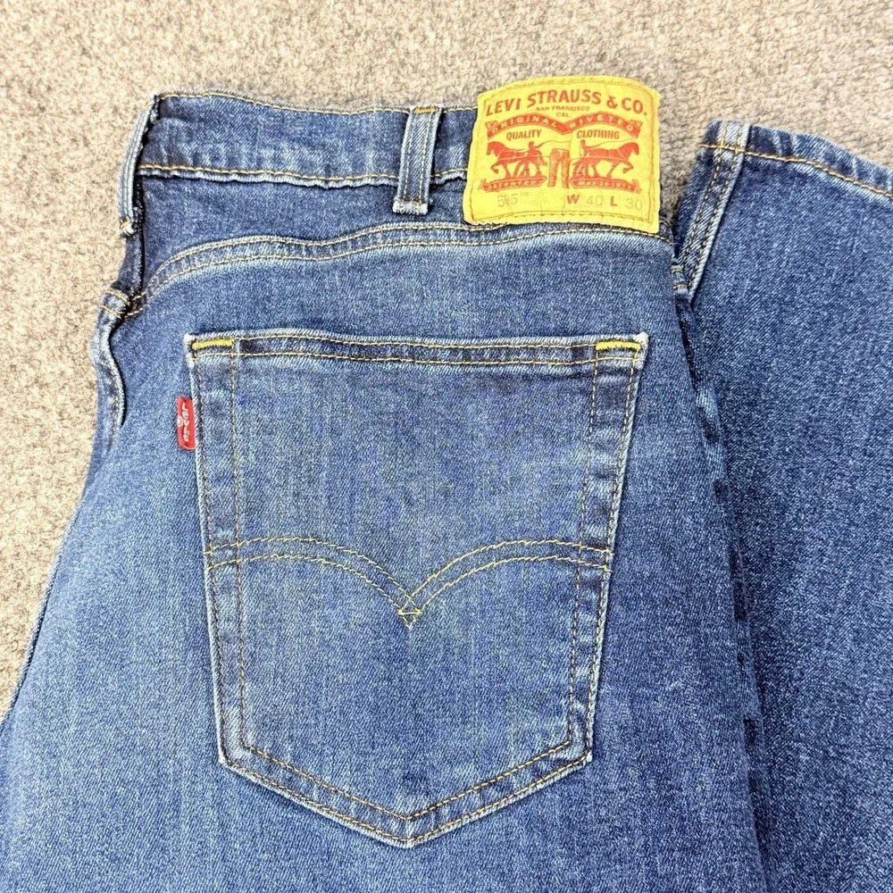 Levi's 505 Jeans Men's 40x30 Straight Leg Regular Fit Medium Wash Denim Stretch